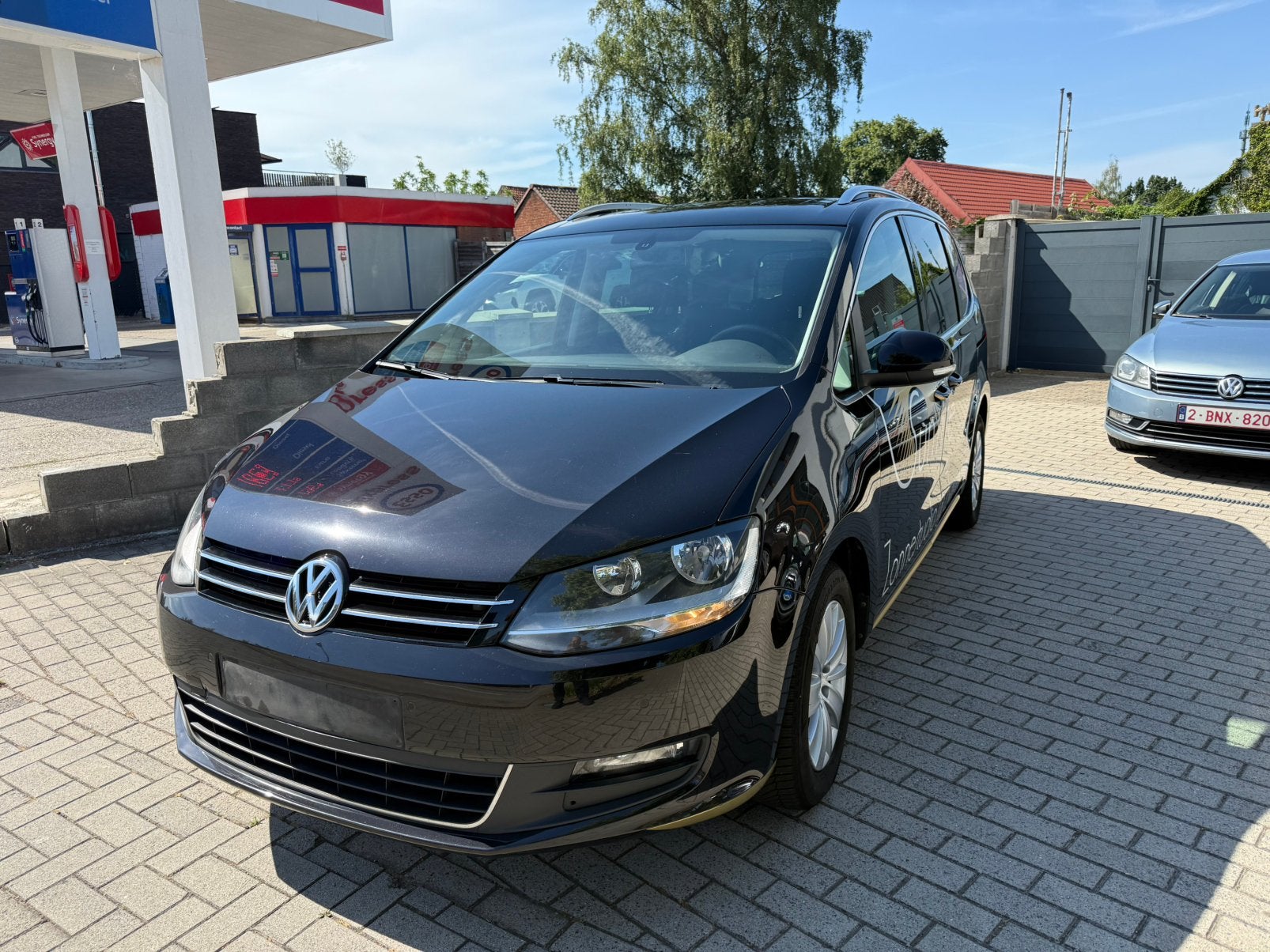 WV Sharan bj2013 2.0TDI 7Zit. Automaat BTW Wagen, Auto's, Volkswagen, Zwart, 4 cilinders, 149 g/km, Bedrijf