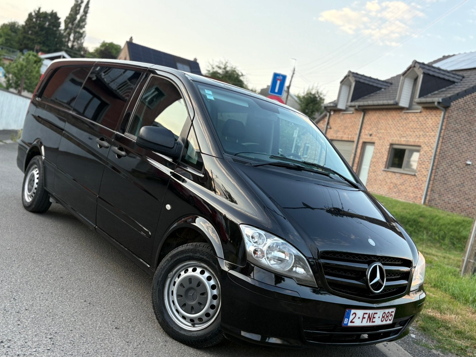 Mercedes vito 116 cdi dubbele cabine airco, Auto's, Bluetooth, Euro 5, 4 cilinders, Zwart