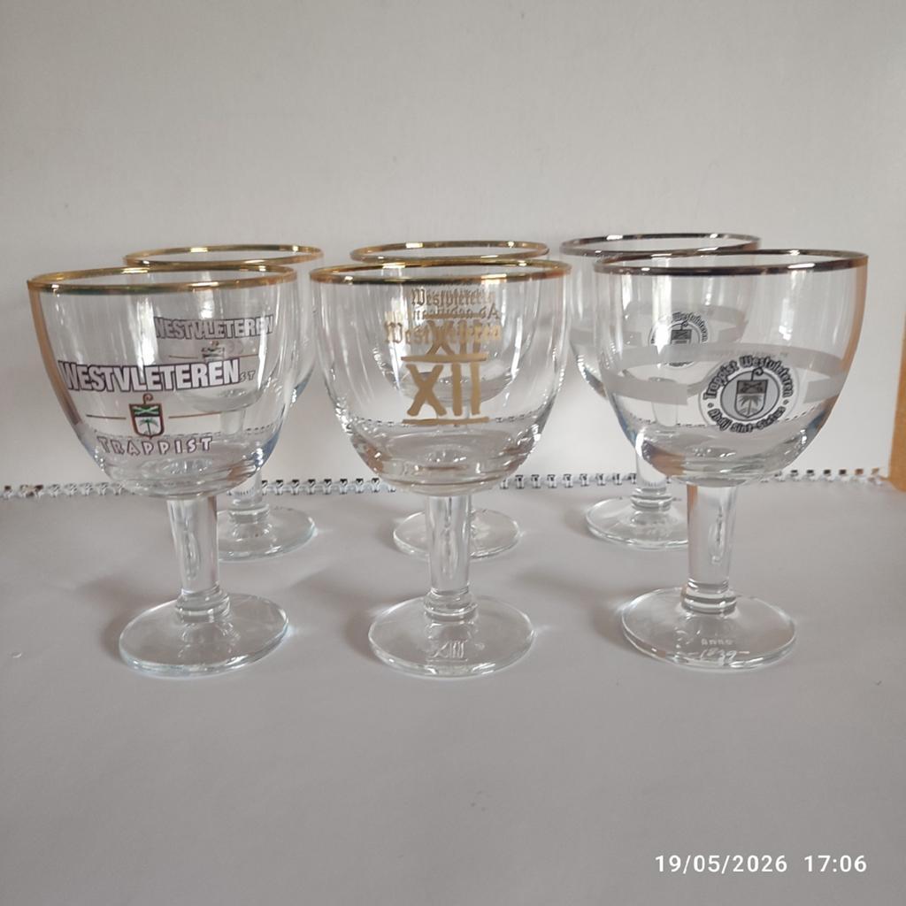 6 verres galopins WESTVLETEREN ., Enlèvement, Comme neuf, Verre à bière