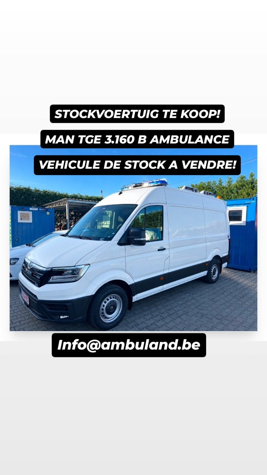 Ambulance B MAN TGE 3.160 NIEUW, Autos, Achat, MAN, Diesel, Particulier