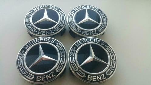 Jantes Mercedes, cache-moyeux noirs, diamètre 75 mm/70 mm, Enlèvement ou Envoi, Neuf