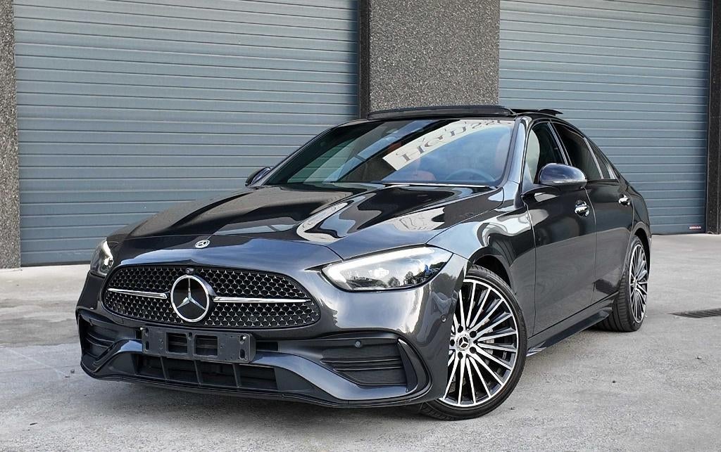 Mercedes-Benz C 220d AMG Line Int. /Ext. 9G-Tronic Pano/Leer, Auto's, Automaat, Achterwielaandrijving, Zwart, Bedrijf