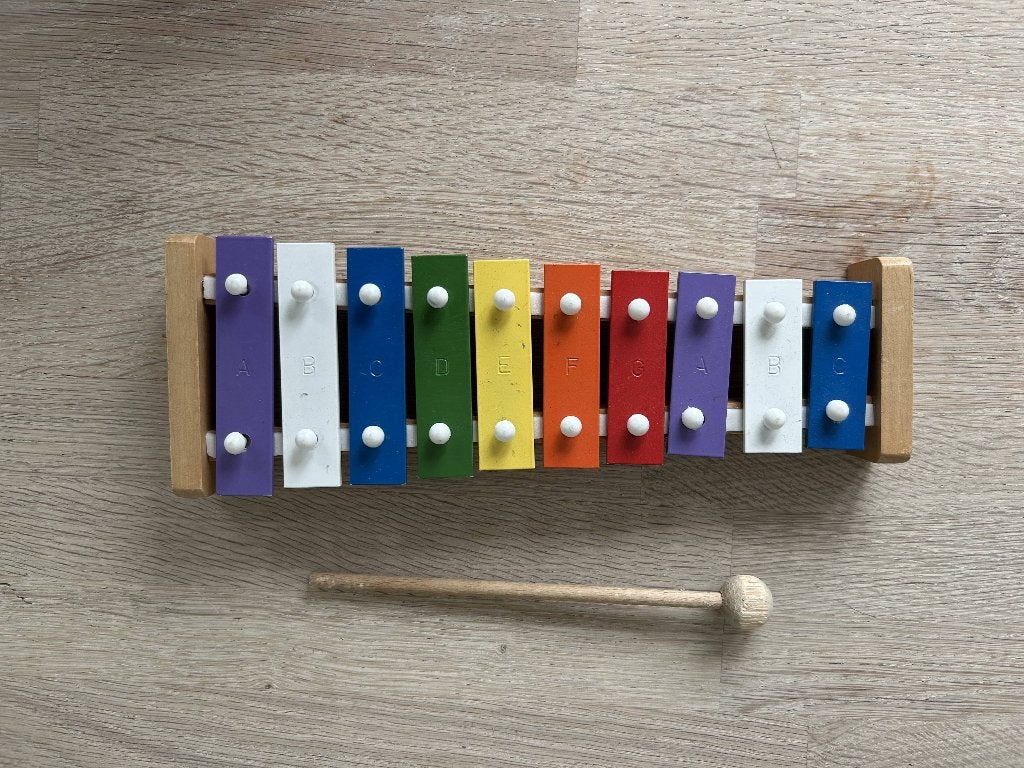 Xylofoon kleur (hout en metaal), Kinderen en Baby's, Speelgoed | Houten speelgoed, Ophalen, Gebruikt, Overige typen