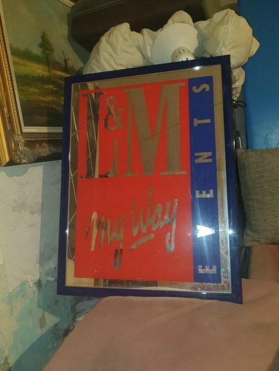 Vintage L&M "My Way" Reclamespiegel - Events Editie - 65x49, Antiek en Kunst, Antiek | Spiegels, Ophalen