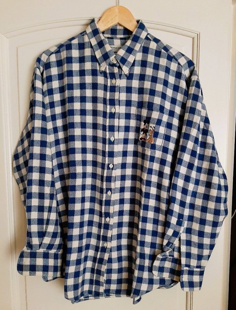 Te koop:Mooi flanellen blauw geruit hemd van"Donaldson", 46., Kleding | Dames, Blauw, Maat 46/48 (XL) of groter, Ophalen of Verzenden