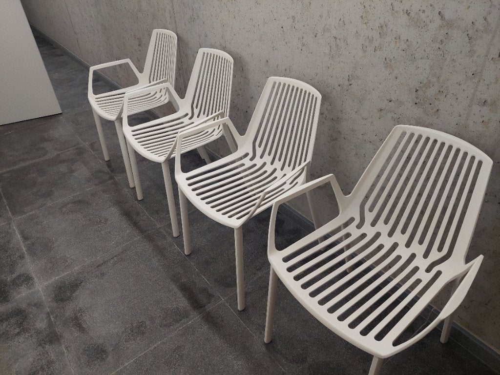 Set van 4 RION tuinstoelen van FAST - perfecte staat, Tuin en Terras, Ophalen, Zo goed als nieuw, Aluminium, Stapelbaar