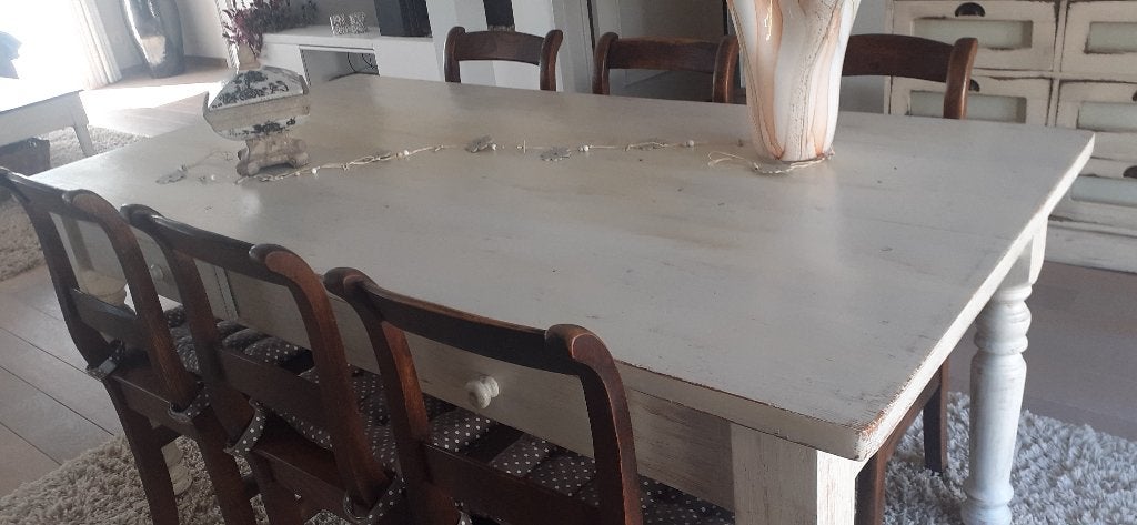 Eettafel  grenen, Ophalen, Gebruikt, 50 tot 100 cm, Landelijk