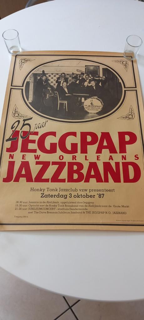 Affiche Jeggpap Jazzband 3 oktober 1987, Verzamelen, Posters, Ophalen of Verzenden