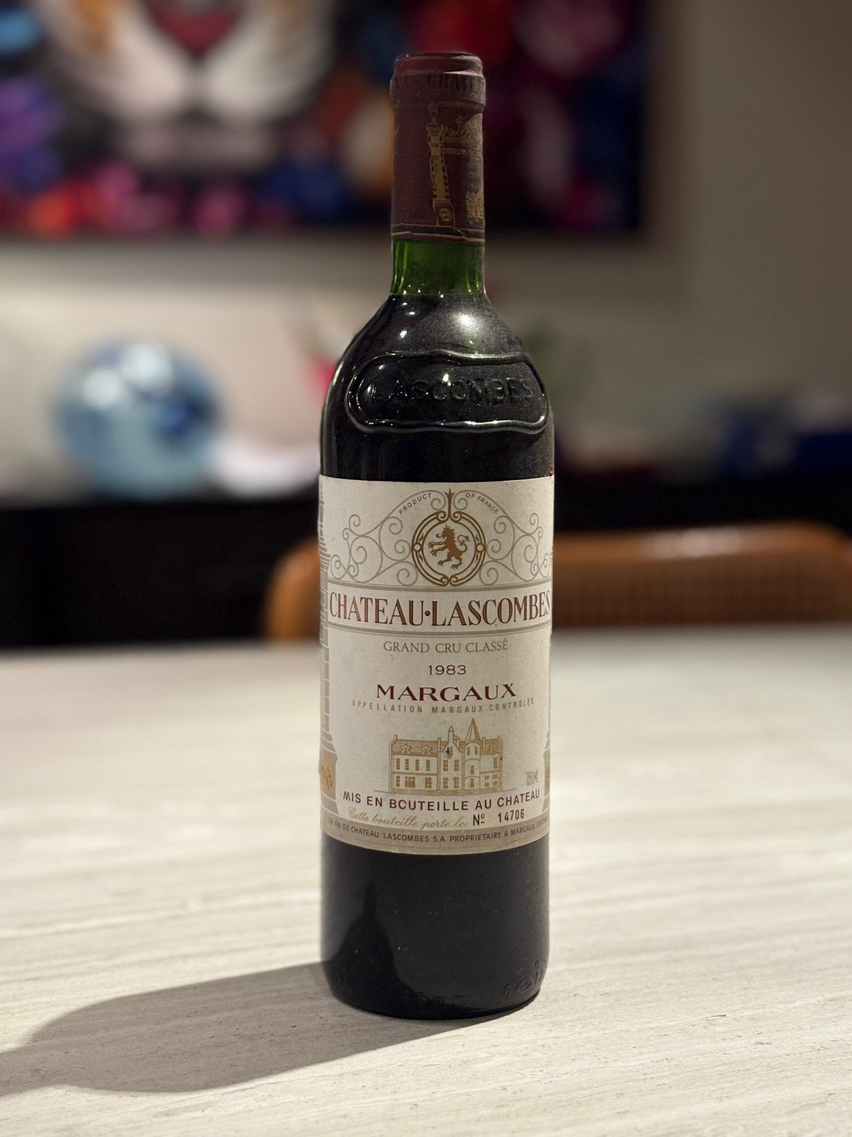 Vin chateau-lascombes Margaux 1983, Collections, Enlèvement, Comme neuf