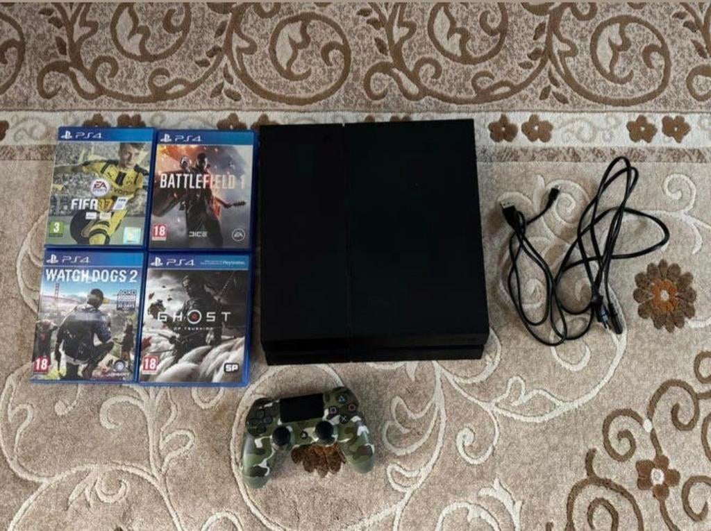 Ps4 500GB Met Controler 4 Spelletjes, Games en Spelcomputers, Spelcomputers | Sony PlayStation 4, Ophalen, Met 1 controller, Slim