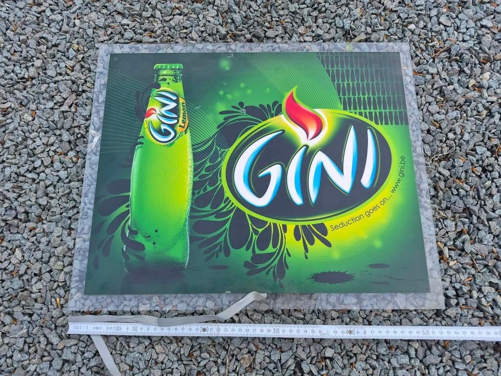 Gini reclamebord incl. verlichting, Ophalen, Gebruikt, Reclamebord