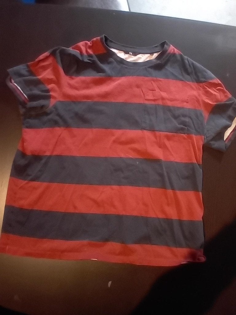 T SHIRT STREEP ROOD & ZWART VAN C&A, Kleding | Dames, Maat 42/44 (L), Ophalen of Verzenden, Zo goed als nieuw, Korte mouw