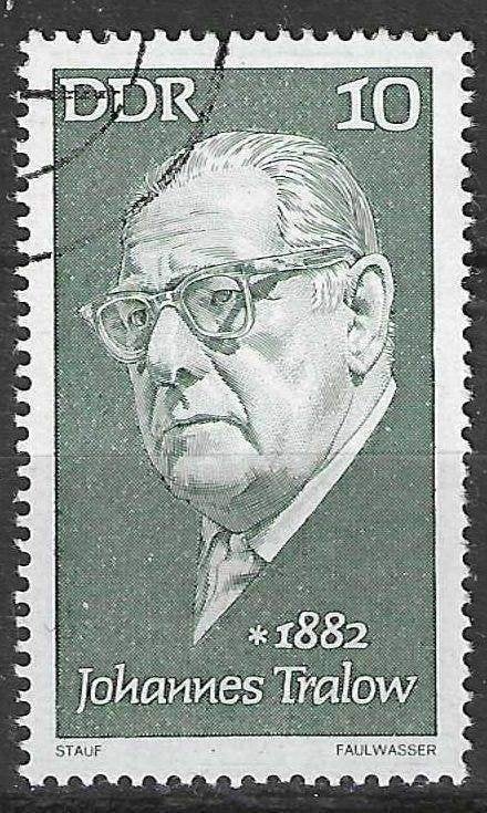 Allemagne RDA 1972 - Yvert 1421 - Johannes Tralow (ST), Envoi, RDA, Affranchi