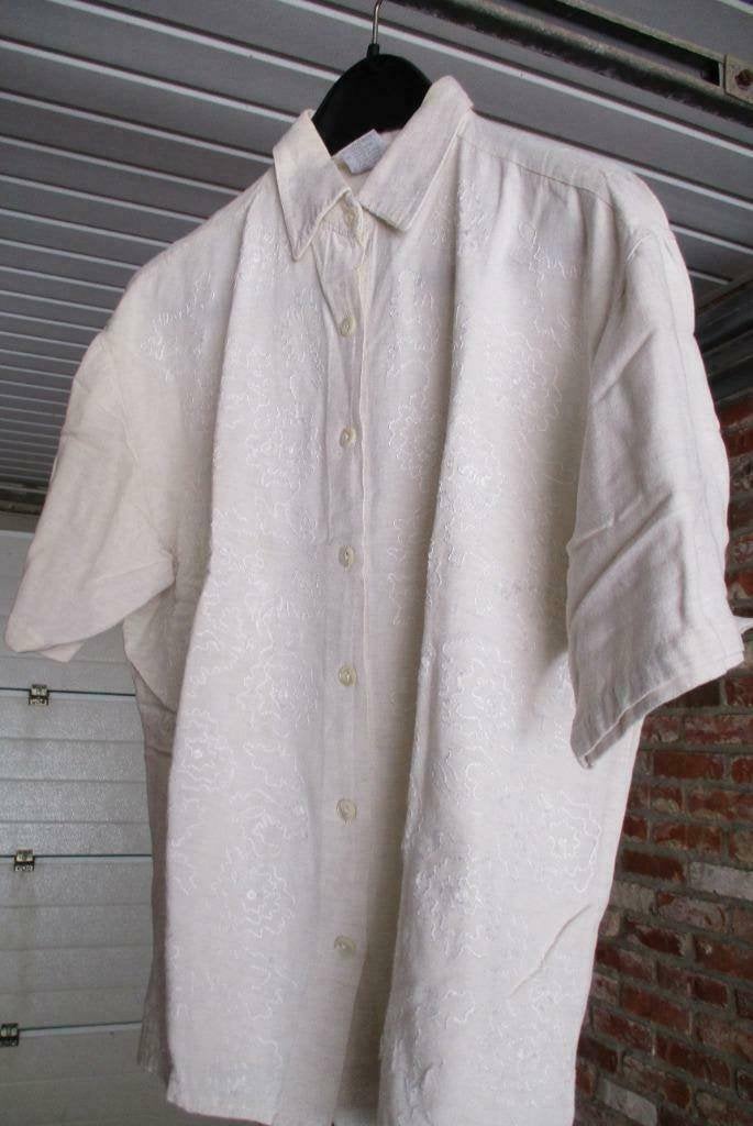 Chemise/chemisier beige à motif fin taille 42, Vêtements | Femmes, Enlèvement ou Envoi, Comme neuf, Taille 42/44 (L), Beige