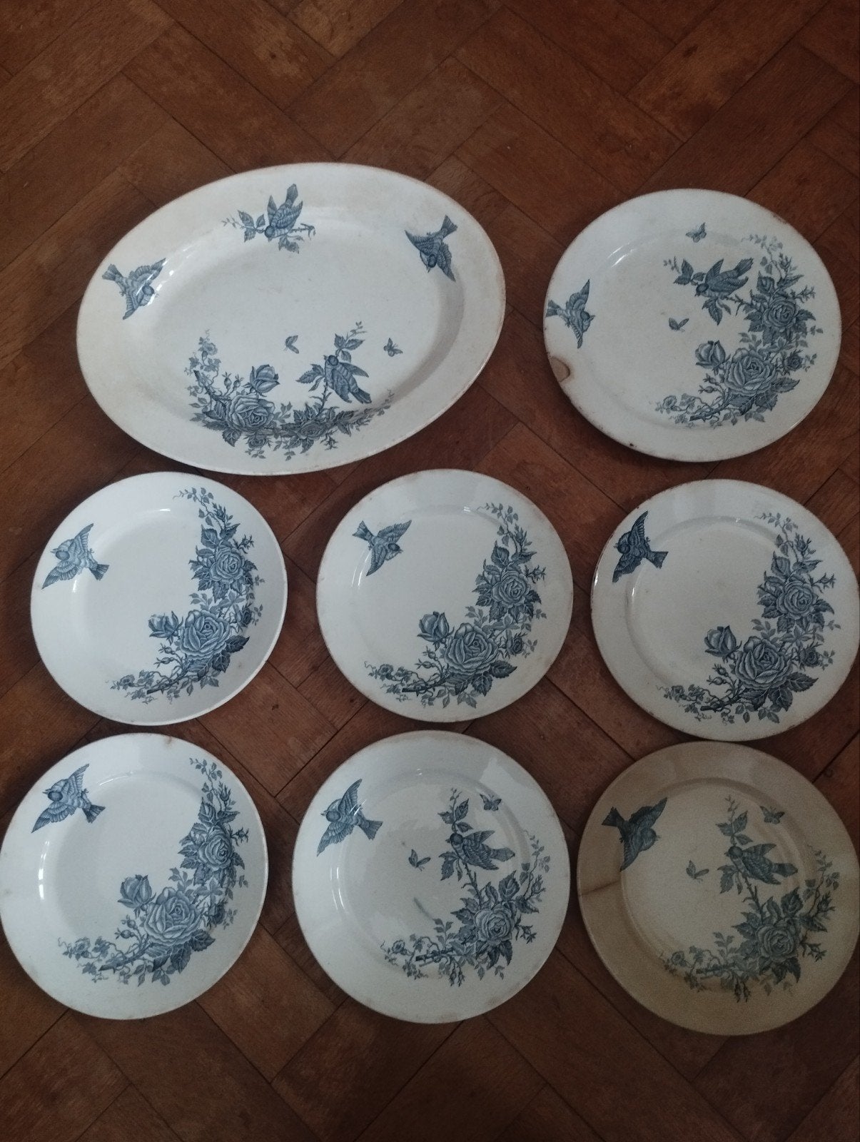 lot Plat et Assiettes Ancienne faience royale NIMY, Enlèvement ou Envoi