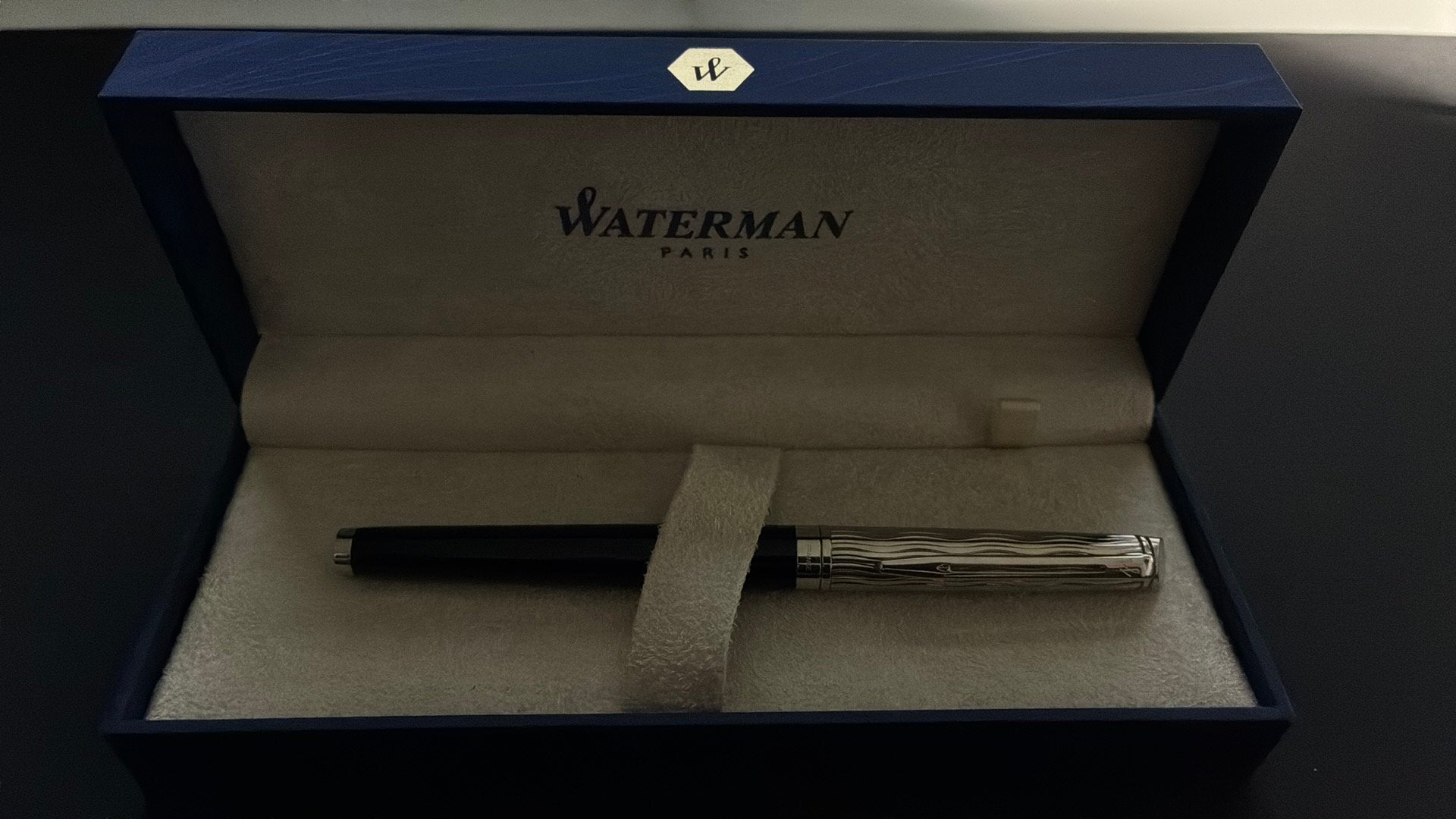 Waterman Hémisphère rollerbalpen | Metaal-blauwe lak, Collections, Stylos, Enlèvement ou Envoi, Avec boîte, Comme neuf, Autres types