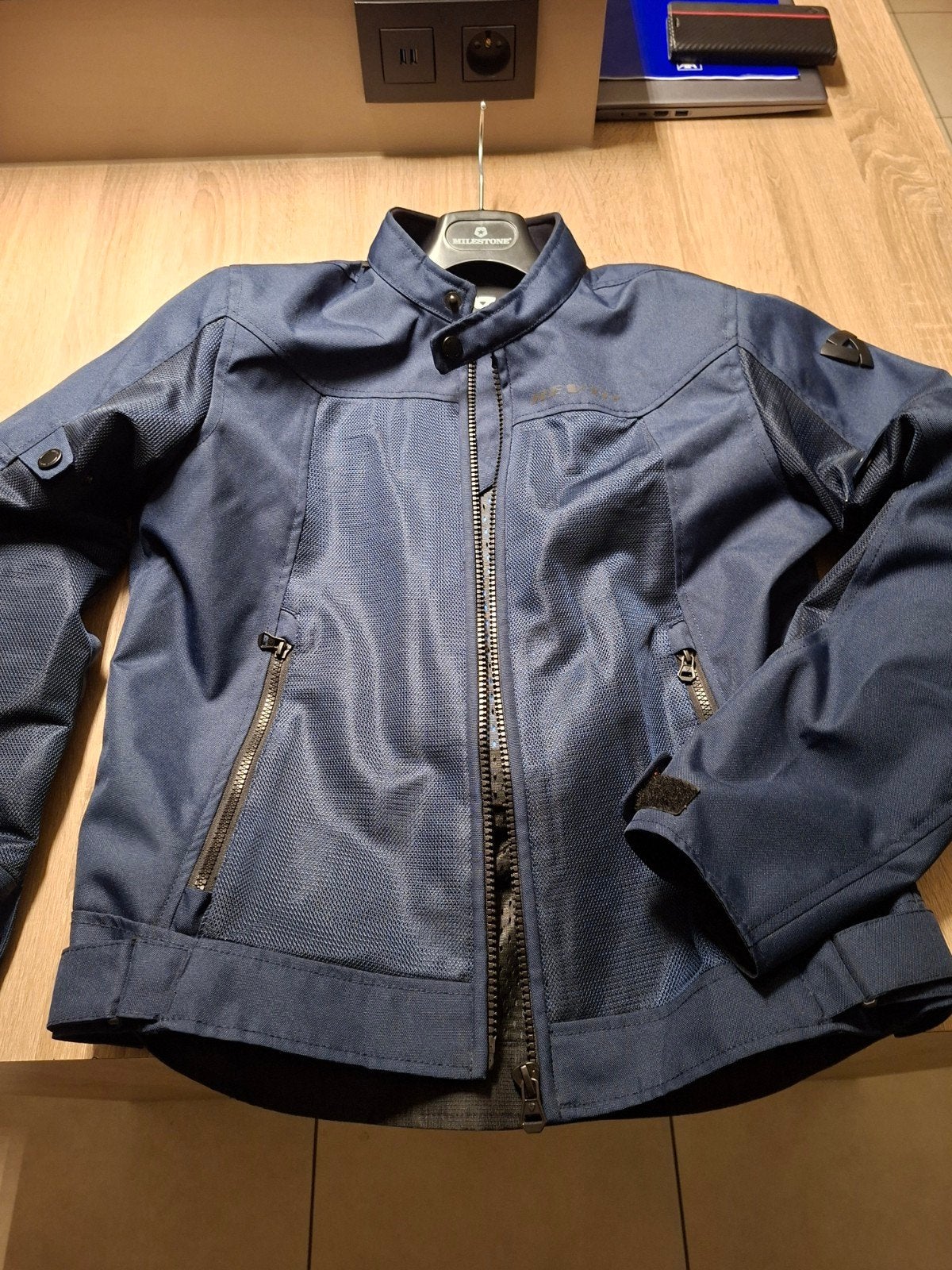 motojas met rugprotector zomer dames Riv'it  Maat M blauw, Ophalen, Riv'it, Jas | textiel, Dames
