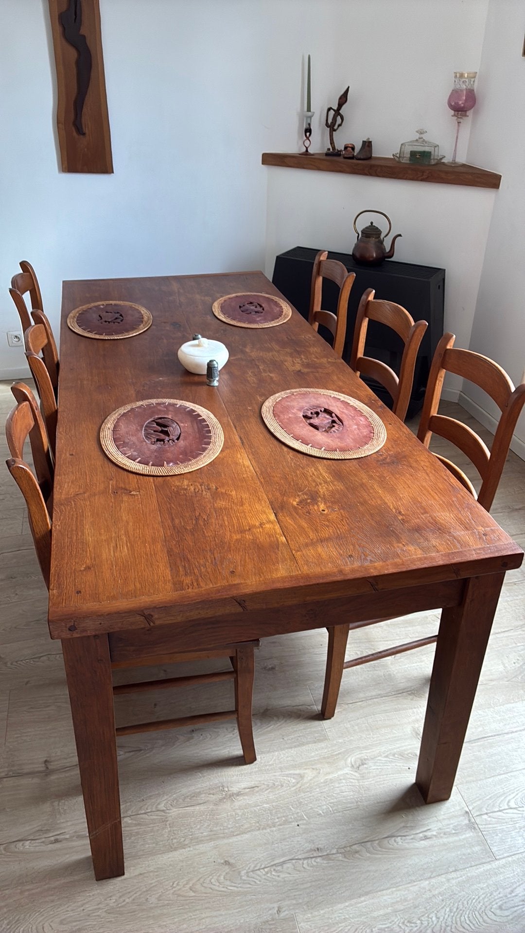 Table en chêne avec 6 chaises assorties, Enlèvement, Comme neuf