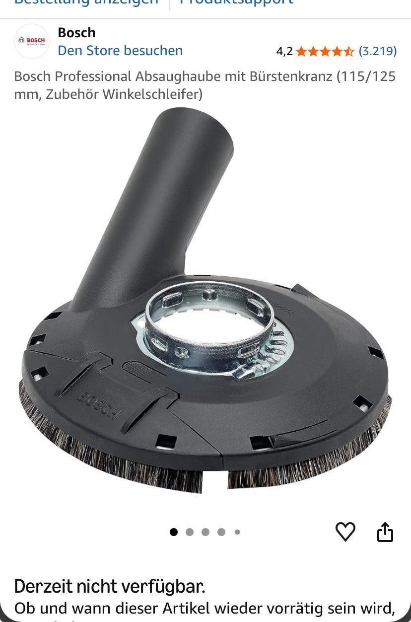 Bosch Professional — zuigkap 115/125 mm, Ophalen of Verzenden, Zo goed als nieuw