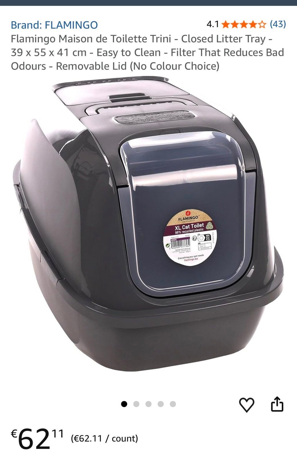 XL Cat Litter Box / litière pour chat, Animaux & Accessoires, Enlèvement, Utilisé, Fermé