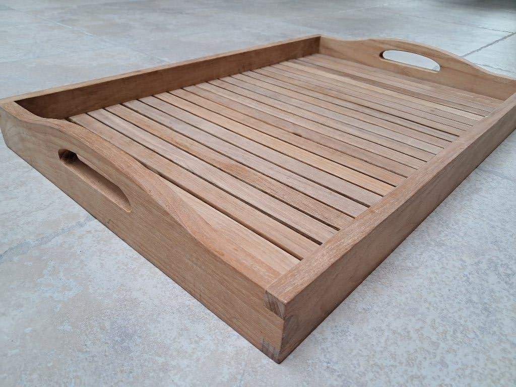 Teak houten opdienblad, Huis en Inrichting, Woonaccessoires | Dienbladen, Nieuw, Ophalen of Verzenden, Dienblad, Rechthoekig