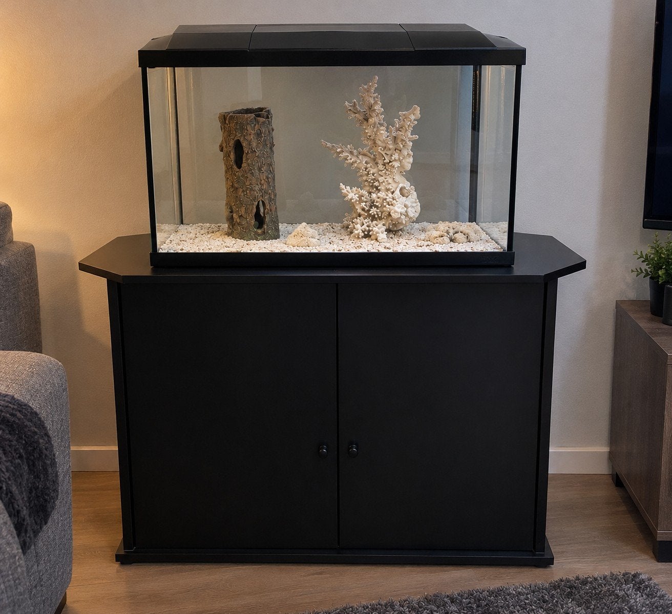 Aquarium 70L met kast + decoratie – klaar omte gebruiken, Dieren en Toebehoren, Ophalen, Decoratie, Superfish