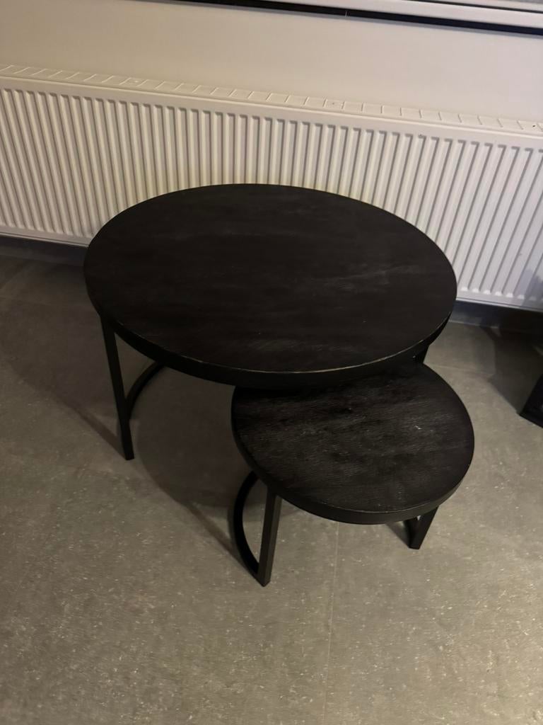 Salon tafel mango hout zwart, Huis en Inrichting, Ophalen, Zo goed als nieuw
