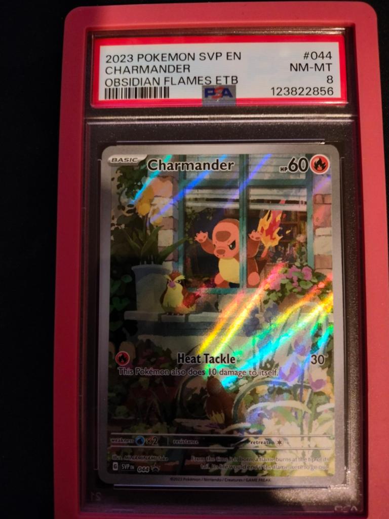 Charmander Obsidian flames promo PSA 8, Hobby en Vrije tijd, Verzamelkaartspellen | Yu-gi-Oh!, Ophalen of Verzenden