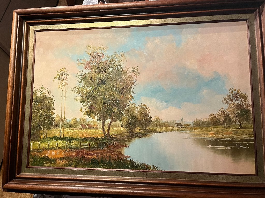 schilderij, Antiek en Kunst, Kunst | Schilderijen | Klassiek, Ophalen, Vintage, Ingelijst, Landschap