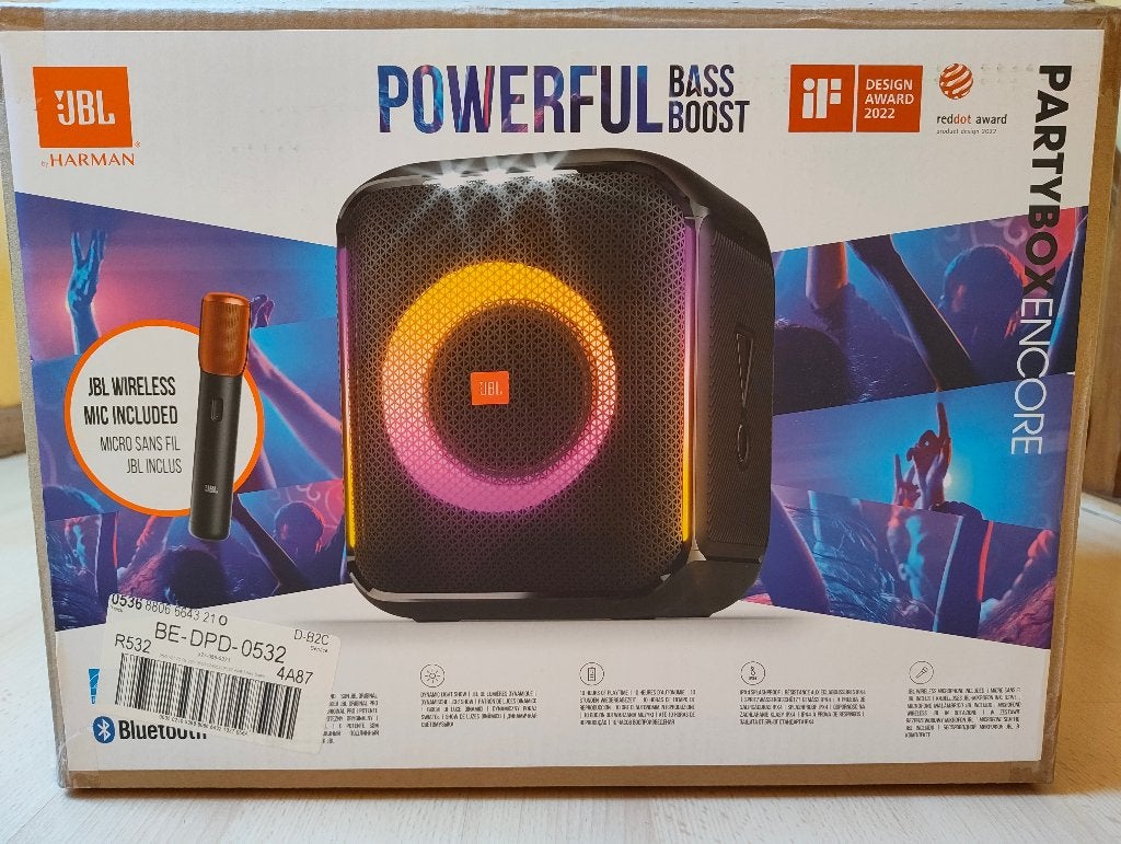 Enceinte soirée JBL Partybox Encore + 2 micros (NEUF), Enlèvement, Neuf, Enceinte de fête, JBL