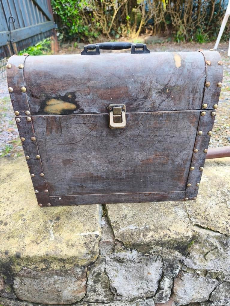 Ancien malette coffre en bois, Antiquités & Art, Enlèvement