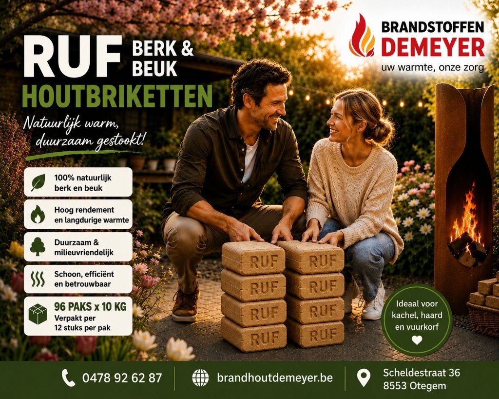 Brandhout briketten inclusief levering West&Oost-Vlaanderen, Verzenden, Beukenhout, Blokken