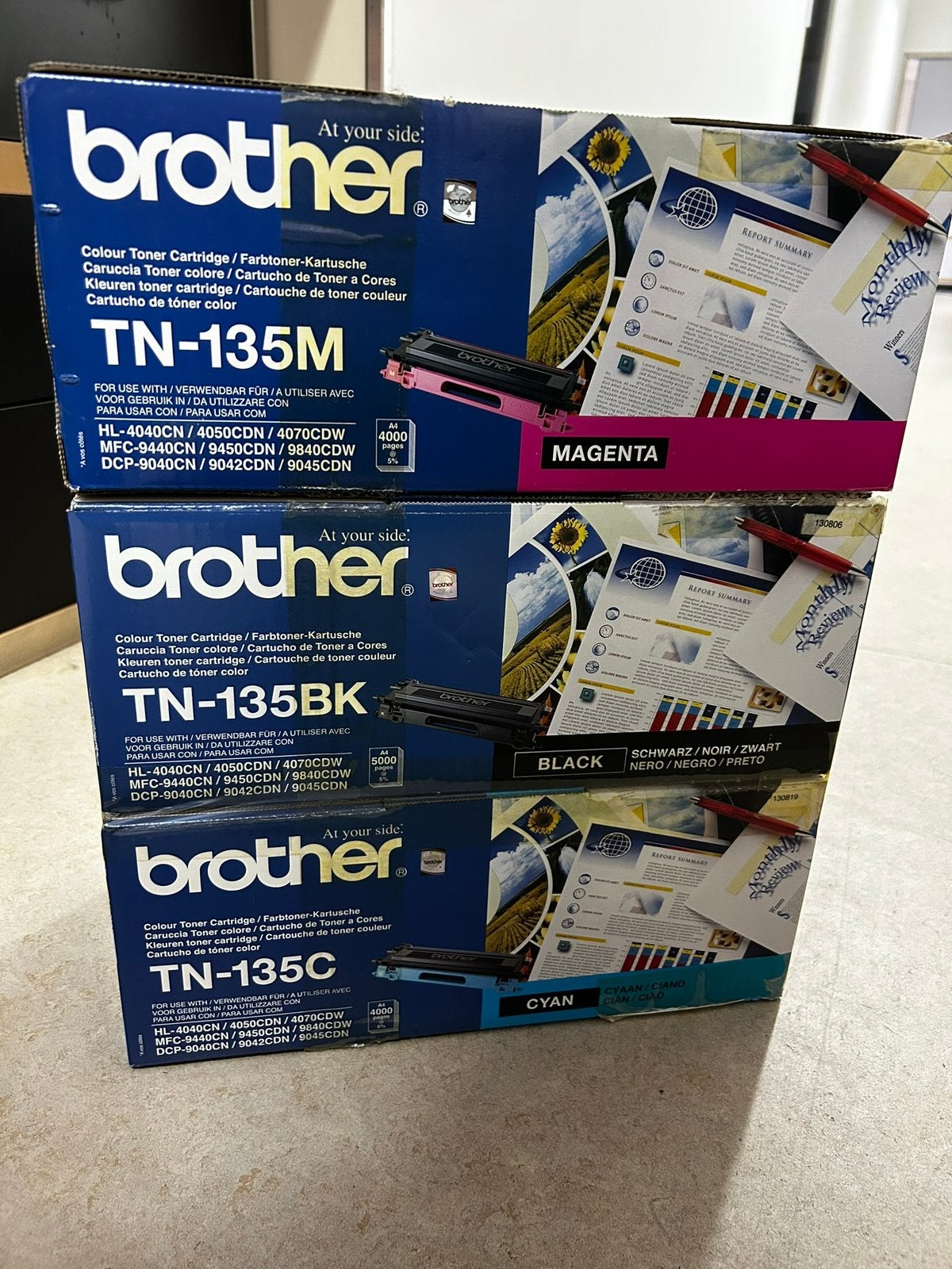 Lot 3 toners Brother TN-135 neufs - Noir Cyan Magenta, Enlèvement ou Envoi, Neuf