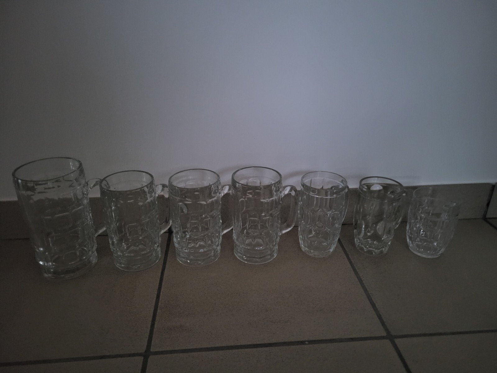 7 glazen bierpullen, Verzamelen, Ophalen of Verzenden