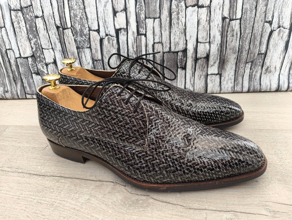Floris van Bommel Grijs Zwarte herenschoenen - Mt 43,5, Kleding | Heren, Verzenden, Zwart, Floris van Bommel, Zo goed als nieuw