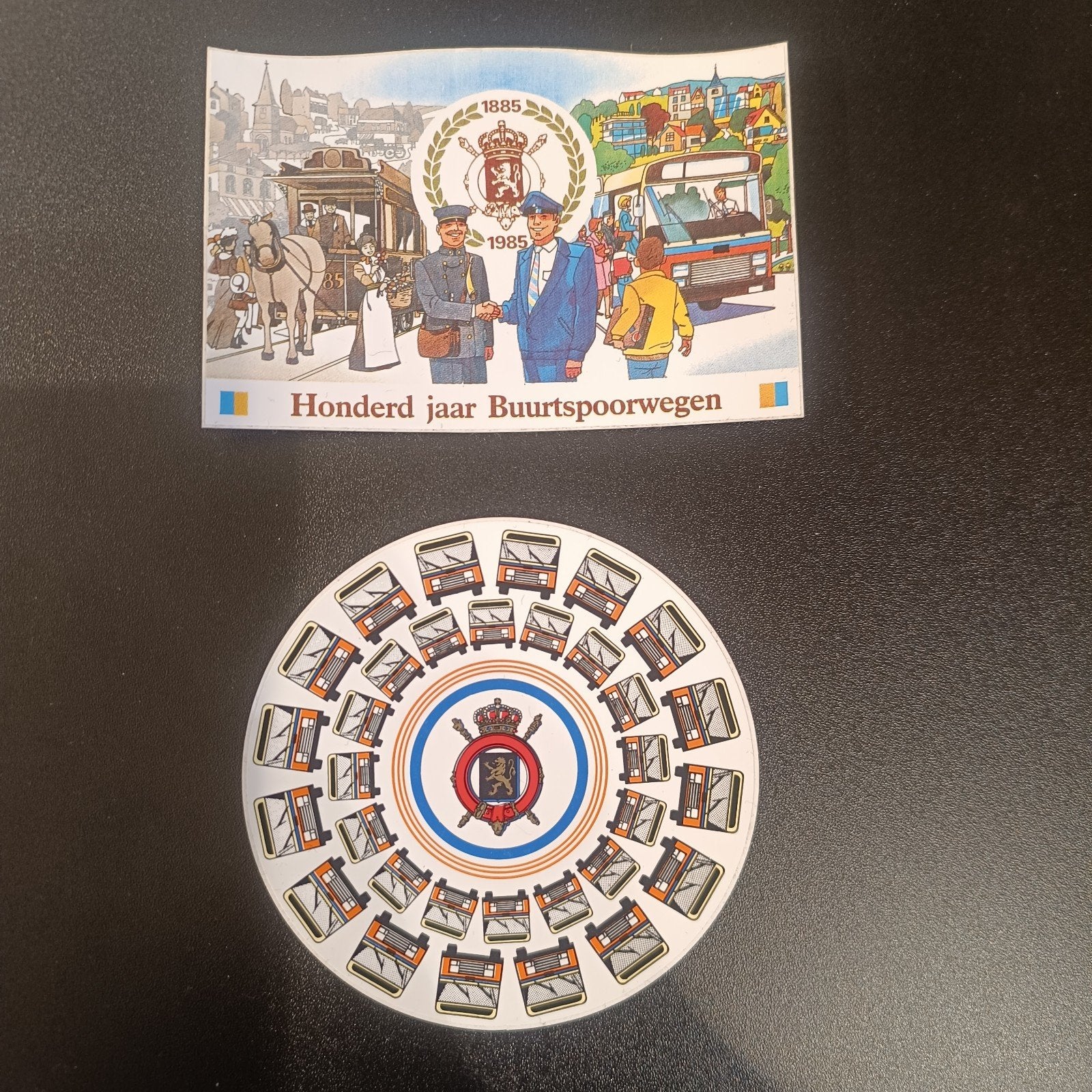 2 x Stickers Buurt Spoorwegen Bus Tram 1985, Enlèvement ou Envoi, Tram