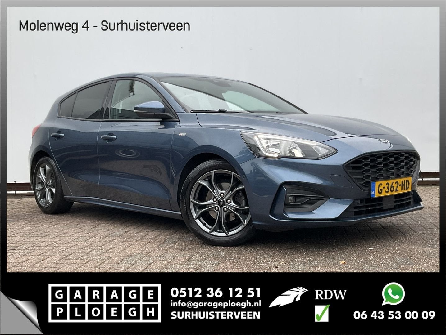 Ford Focus 1.0 EcoBoost ST Line Business Nav/Cruise Stoel/St, Focus, Blauw, Bedrijf, Onderhoudsboekje