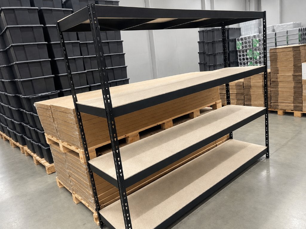 Zwarte Magazijnrekken / Grootvakrek H200 x L240 x D60 cm, Enlèvement