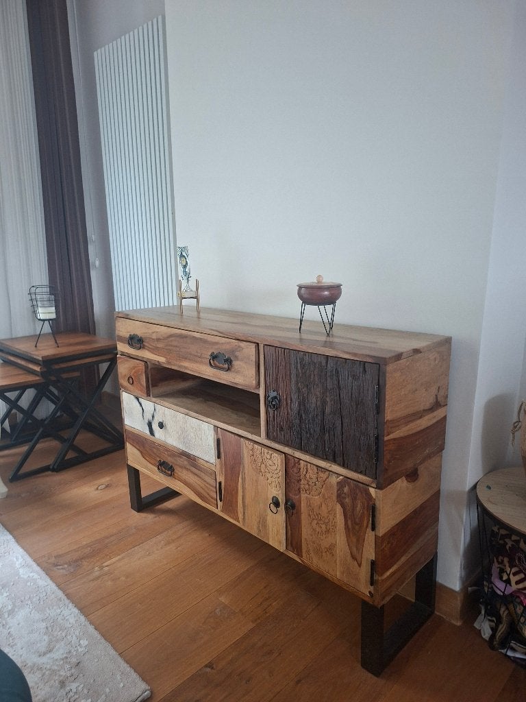 Commode bois massif, Maison & Meubles, 5 tiroirs ou plus, Chêne, Comme neuf, 100 à 150 cm