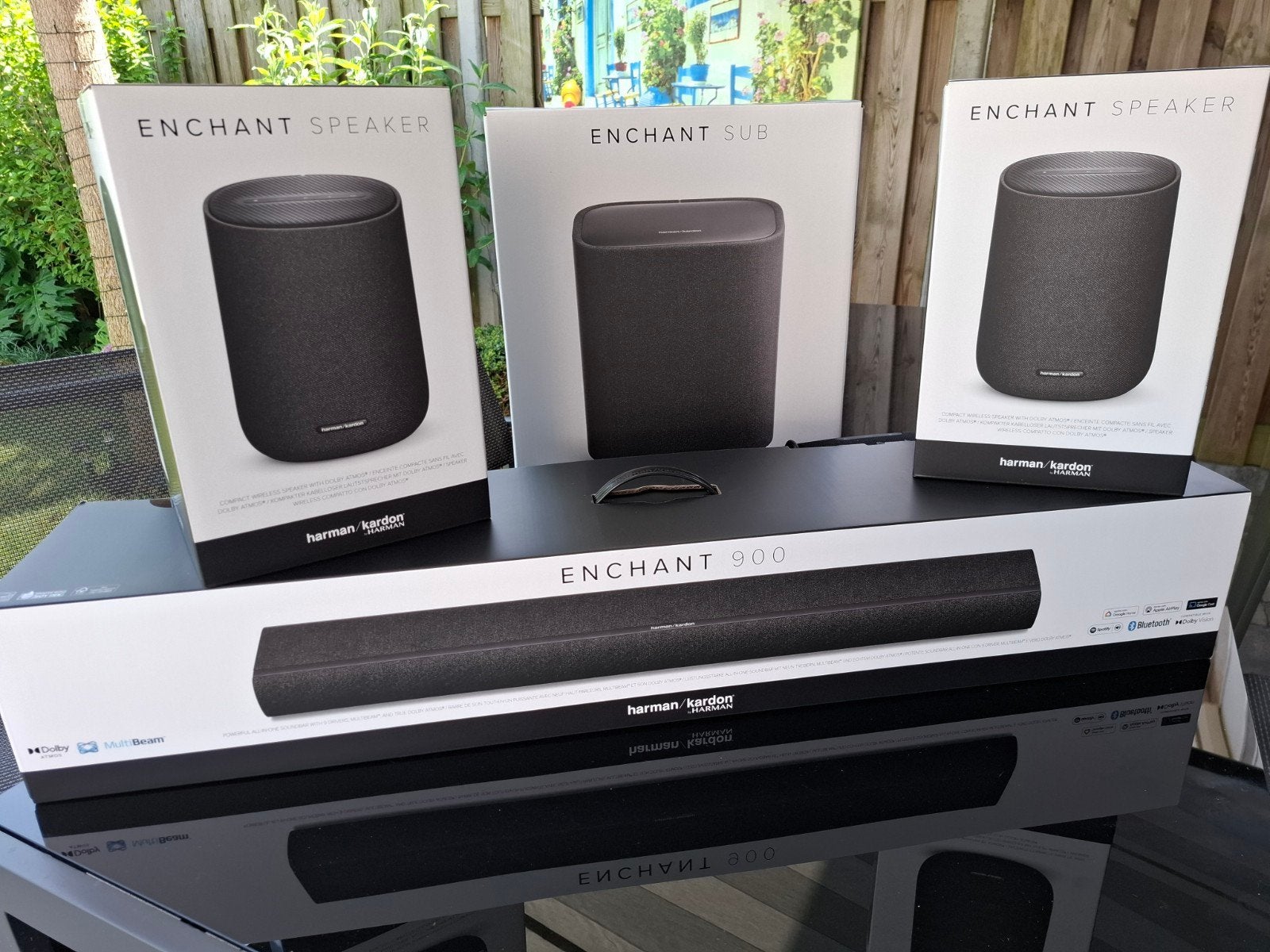 Harman Kardon Enchant 900 set + Subwoofer + 2x Speaker, Ophalen, Soundbar