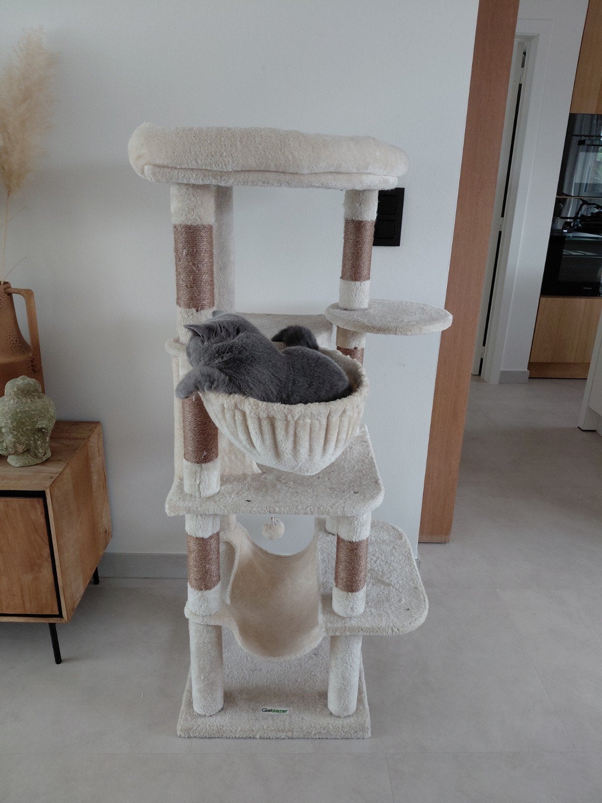 Arbre à chat beige en bon état, Enlèvement, Utilisé, Griffoir