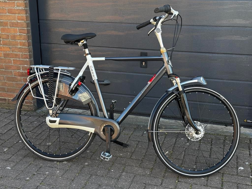 Mooie, nette Gazelle Eclipse herenfiets, kader 61, 8 versn, Fietsen en Brommers, Ophalen, Versnellingen, Zo goed als nieuw, 61 tot 65 cm