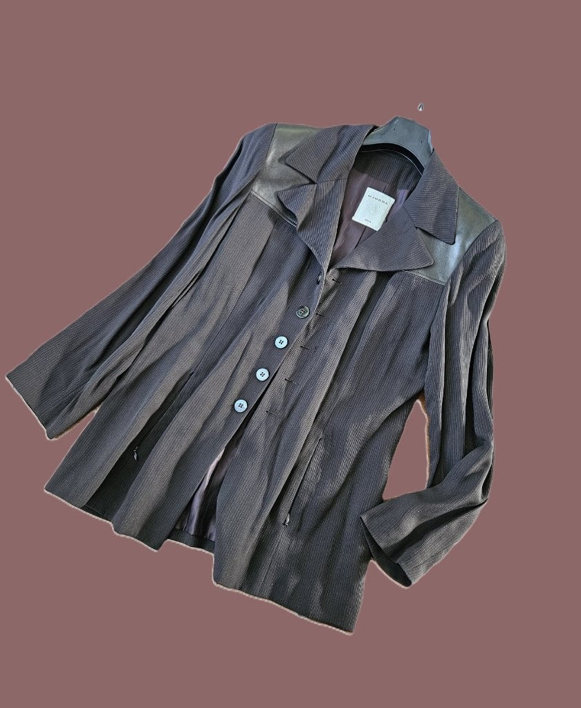 Blazer Absolu Paris avec détails en cuir taille 38, Vêtements | Femmes, Taille 38/40 (M), Enlèvement ou Envoi, Comme neuf, Brun