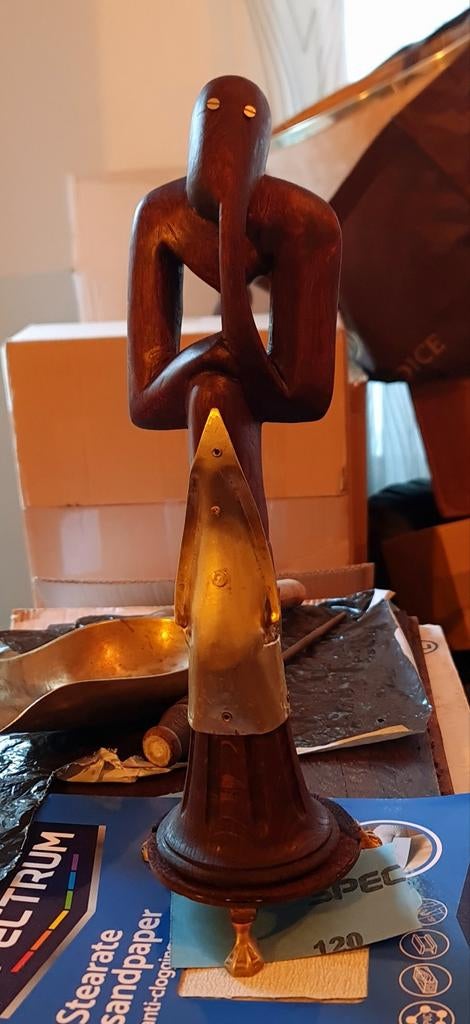 Mooie hout kunst beeld!, Art nouveau, Ophalen of Verzenden, Handgemaakt, 20 - 50 cm