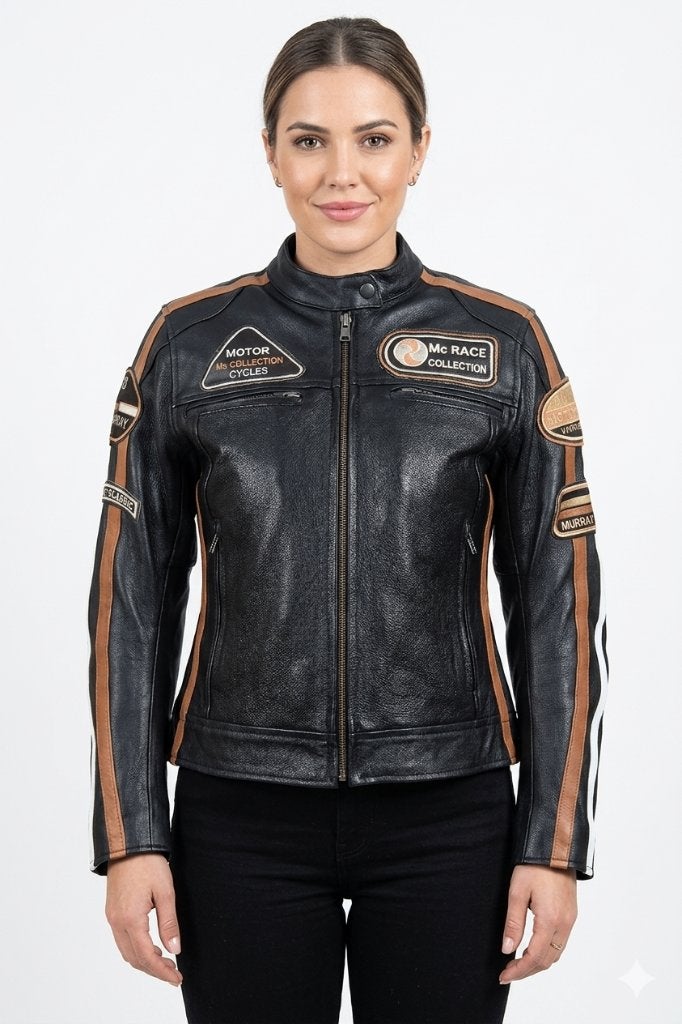 Veste de Moto en Cuir Protections détachables approuvé CE, Envoi, Neuf, avec ticket, Femmes, Manteau | cuir