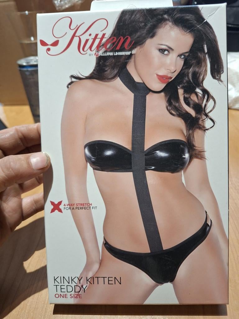 Wetlook teddy,one size, Allurelingerie, Ophalen of Verzenden, Zwart, Overige typen