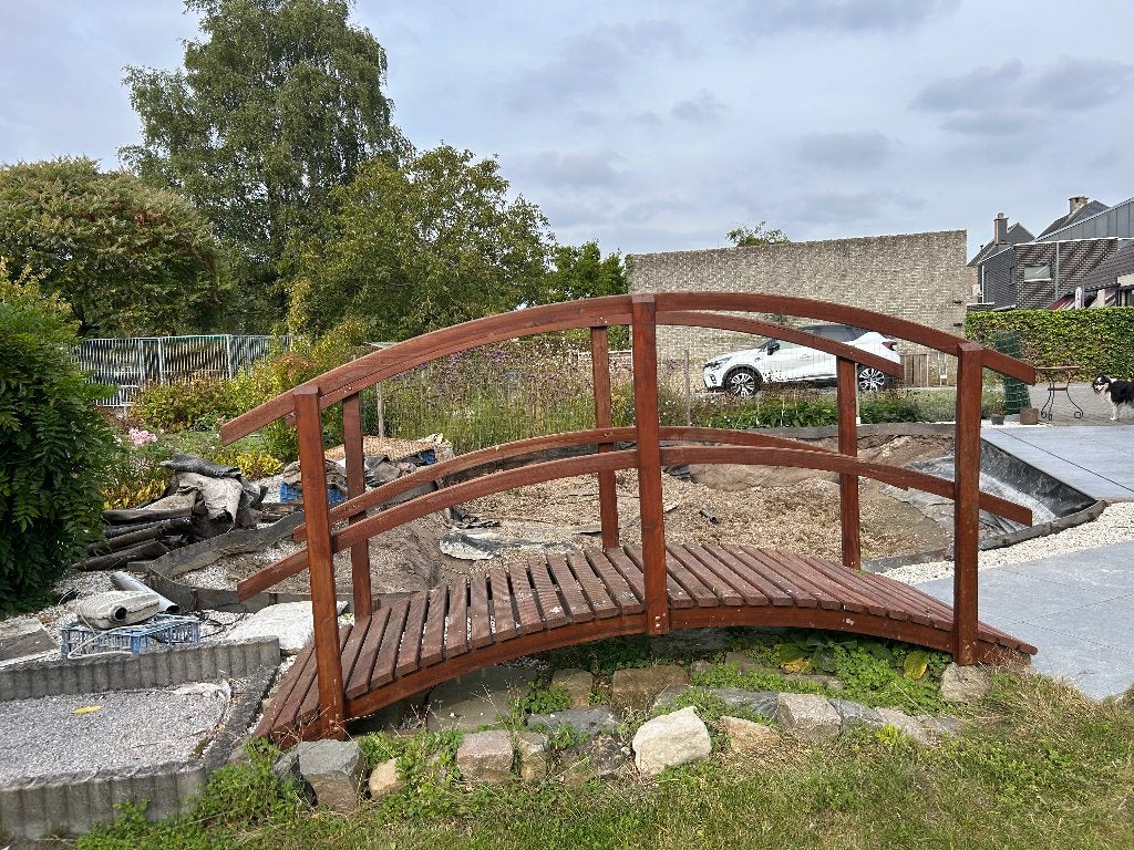 Houten bruggetje, Tuin en Terras, Ophalen, Gebruikt, Overige materialen, Waterornament