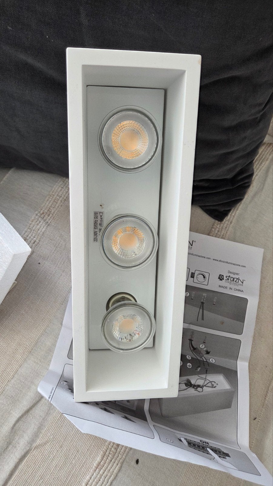 Plafonnier LED neuf, 3 spots, halogenes, Enlèvement ou Envoi, Plafonnier, LED