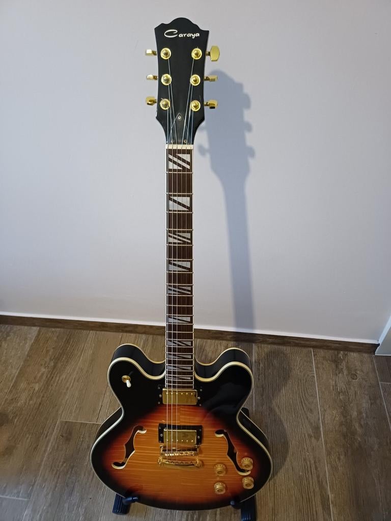 Caraya semi-hollow elektrische gitaar, Musique & Instruments, Instruments à corde | Guitares | Électriques, Enlèvement ou Envoi