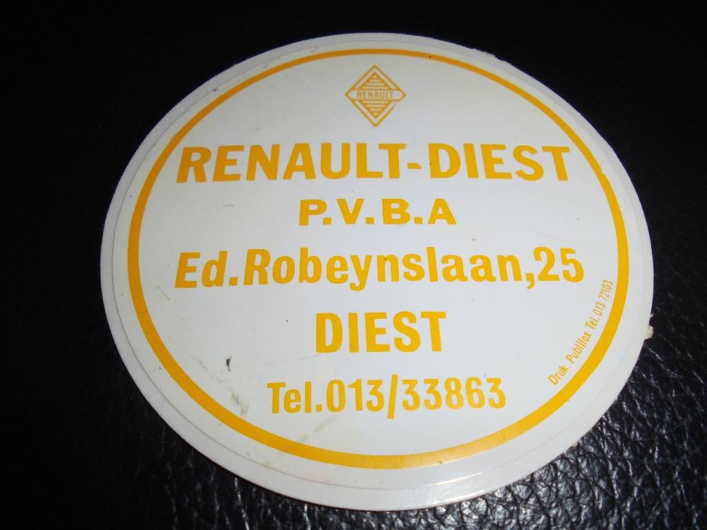 sticker Diest Renault Ed. Robeynslaan, Ophalen of Verzenden, Zo goed als nieuw